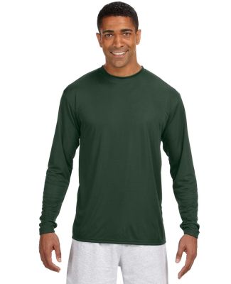 A4 Apparel N3165 Men's Cooling Performance Long Sl in Forest green