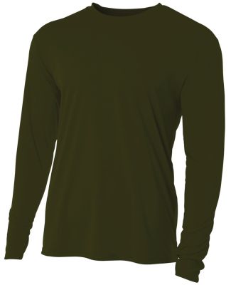 A4 Apparel N3165 Men's Cooling Performance Long Sl in Military green