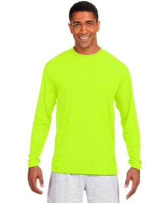 A4 Apparel N3165 Men's Cooling Performance Long Sl in Safety yellow