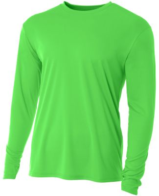 A4 Apparel N3165 Men's Cooling Performance Long Sl in Safety green