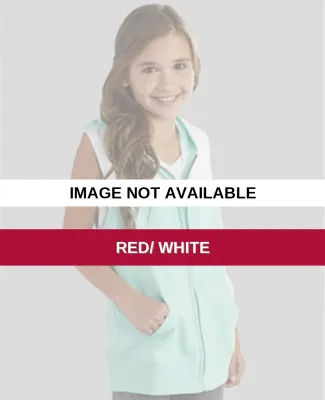 Boxercraft YV30 Youth Sleeveless Hoodie Red/ White