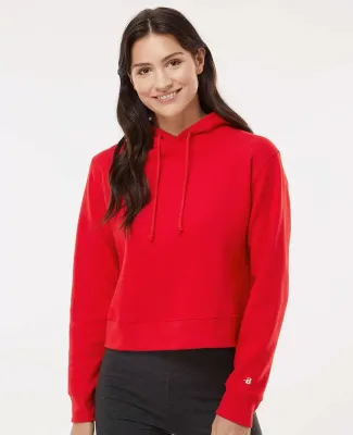 Badger Sportswear 1261 Women's Cropped Hooded Swea in Red