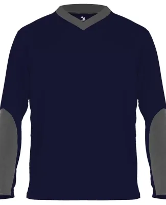Badger Sportswear 4264 Sweatless Long Sleeve T-Shi in Navy/ graphite