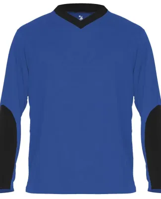 Badger Sportswear 4264 Sweatless Long Sleeve T-Shi in Royal/ black