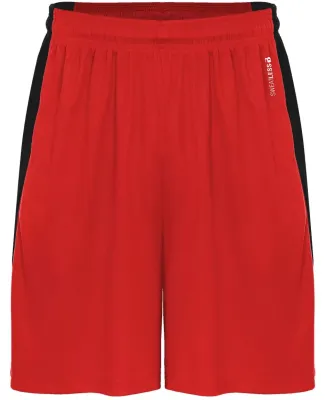 Badger Sportswear 4267 Sweatless Shorts in Red/ black