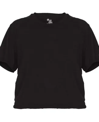 Badger Sportswear 4963 Women's Tri-Blend Crop T-Sh in Black