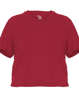 Badger Sportswear 4963 Women's Tri-Blend Crop T-Sh in Red