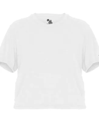 Badger Sportswear 4963 Women's Tri-Blend Crop T-Sh in White