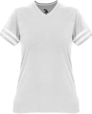 Badger Sportswear 4967 Women's Tri-Blend Fan T-Shi in Oxford/ white