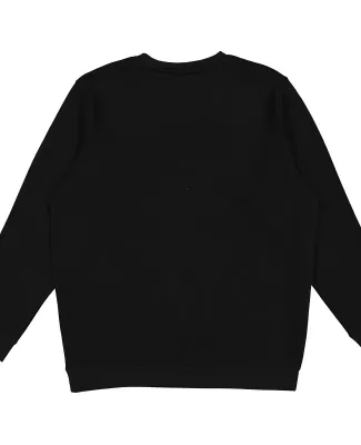 LA T 6925 Unisex Eleveated Fleece Sweatshirt in Black