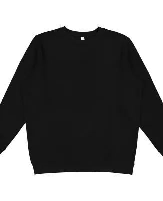 LA T 6925 Unisex Eleveated Fleece Sweatshirt in Black