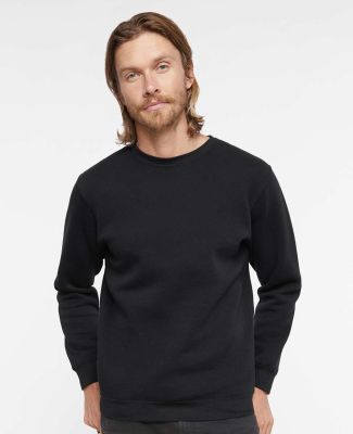LA T 6925 Unisex Eleveated Fleece Sweatshirt in Black