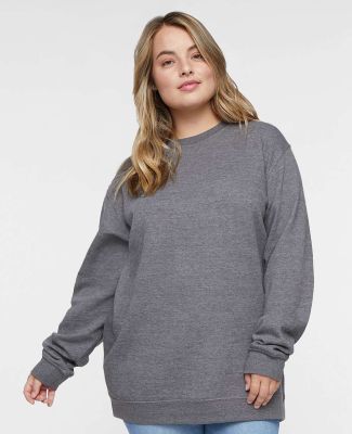LA T 6925 Unisex Eleveated Fleece Sweatshirt in Granite heather