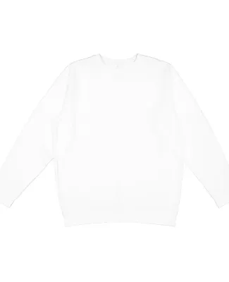 LA T 6925 Unisex Eleveated Fleece Sweatshirt in White
