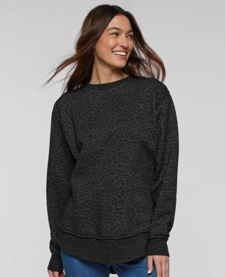 LA T 3525 Ladies' Weekend Tunic Fleece in Black leopard