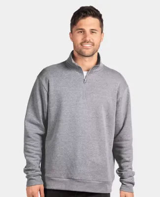 Next Level Apparel 9643 Unisex Fleece Quarter-Zip HEATHER GRAY