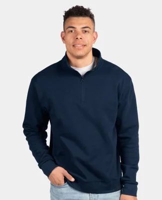 Next Level Apparel 9643 Unisex Fleece Quarter-Zip in Midnight navy