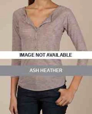 32024B2 Alternative Apparel 3/4-Sleeve Henley	 Ash Heather
