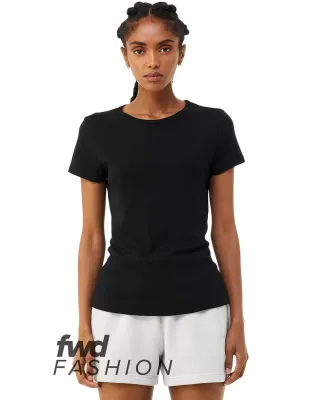 Bella + Canvas 1000 Ladies' Micro Ribbed T-Shirt in Solid blk blend