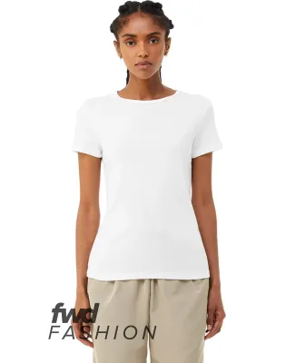 Bella + Canvas 1000 Ladies' Micro Ribbed T-Shirt in Solid wht blend
