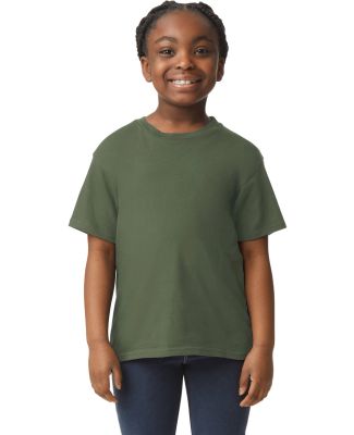 Gildan 64000B Youth Softstyle T-Shirt in Military green