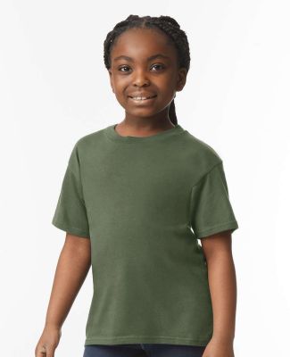 Gildan 64000B Youth Softstyle T-Shirt in Military green