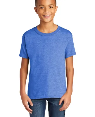 Gildan 64000B Youth Softstyle T-Shirt in Heather royal