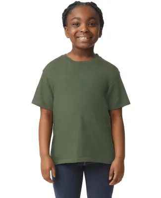 Gildan 64000B Youth Softstyle T-Shirt in Military green