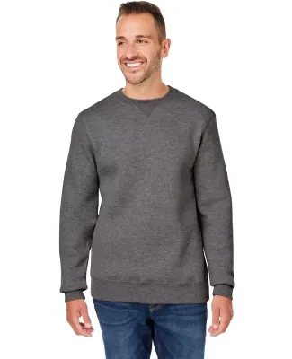 J America 8424 Unisex Premium Fleece Sweatshirt in Charcoal heather