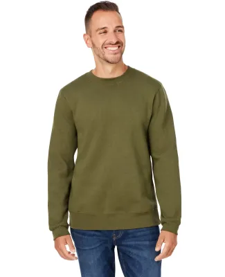 J America 8424 Unisex Premium Fleece Sweatshirt in Military green