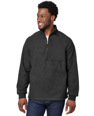 North End NE713 Men's Aura Sweater Fleece Quarter- BLACK/ BLACK