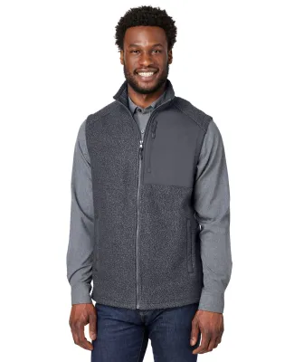 North End NE714 Men's Aura Sweater Fleece Vest CARBON/ CARBON