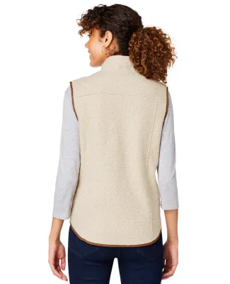 North End NE714W Ladies' Aura Sweater Fleece Vest OATML HTHR/ TEAK