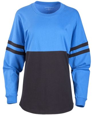 Boxercraft BW3514 Women's Pom Pom Long Sleeve Jers in Collegiate blue/ blue/ black