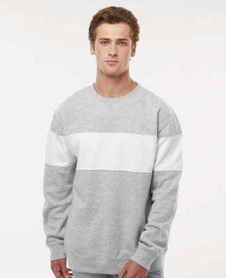 J America 8646 Varsity Fleece Crewneck Sweatshirt in Oxford