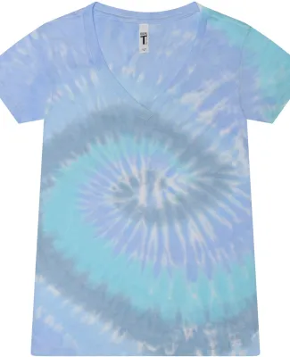 Tie-Dye 1075CD Ladies' V-Neck T-Shirt LAGOON