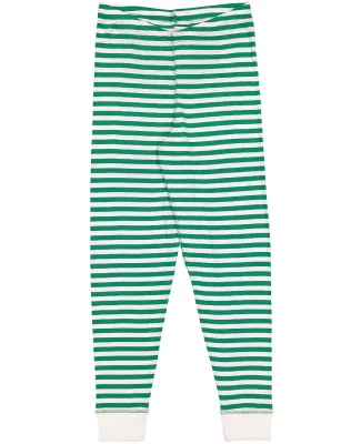 LA T 602Z Unisex Baby Rib Pajama Pant in Klly wh str/ wht