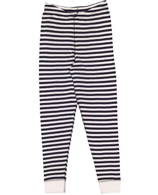 LA T 602Z Unisex Baby Rib Pajama Pant in Nvy wht str/ wht
