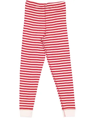 LA T 602Z Unisex Baby Rib Pajama Pant in Red wht str/ wht