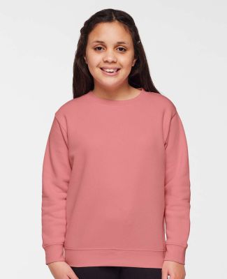 LA T 2225 Youth Elevated Fleece Crew in Mauvelous