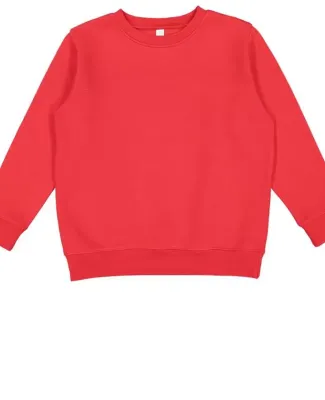 LA T 2225 Youth Elevated Fleece Crew in Red