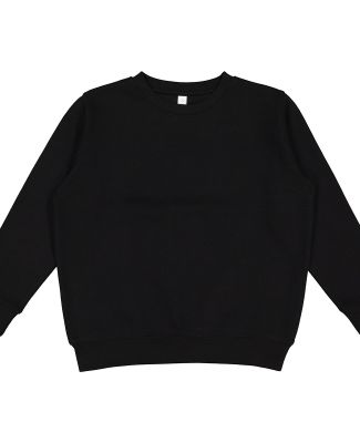 LA T 2225 Youth Elevated Fleece Crew in Black