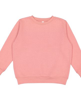 LA T 2225 Youth Elevated Fleece Crew in Mauvelous