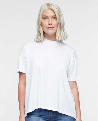LA T 3519 Ladies' Hi-Lo T-Shirt in White