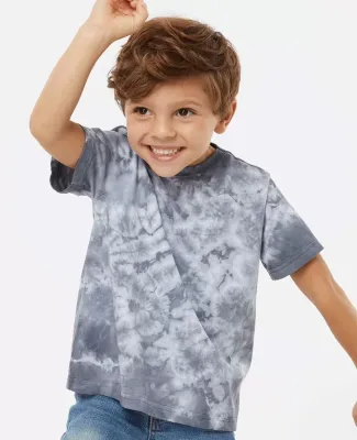 Dyenomite 330CR Toddler Crystal Tie-Dyed T-Shirt in Silver