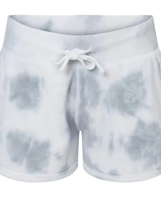 J America 8856 Women's Fleece Shorts Grey Tie Dye