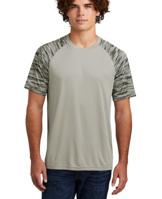 Sport Tek ST376 Sport-Tek   Drift Camo Colorblock  in Silver