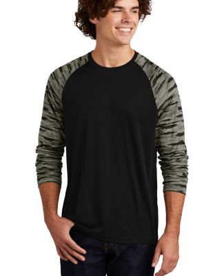 Sport Tek ST376LS Sport-Tek   Drift Camo Colorbloc in Black