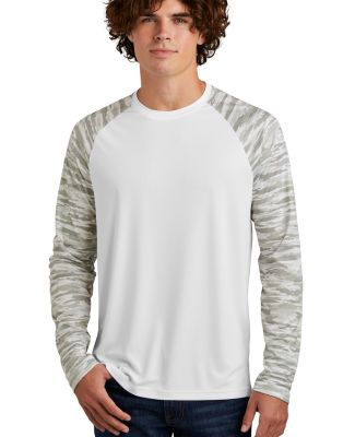 Sport Tek ST376LS Sport-Tek   Drift Camo Colorbloc in White
