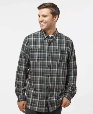 Burnside Clothing 8220 Perfect Flannel Work Shirt in Grey/ ecru